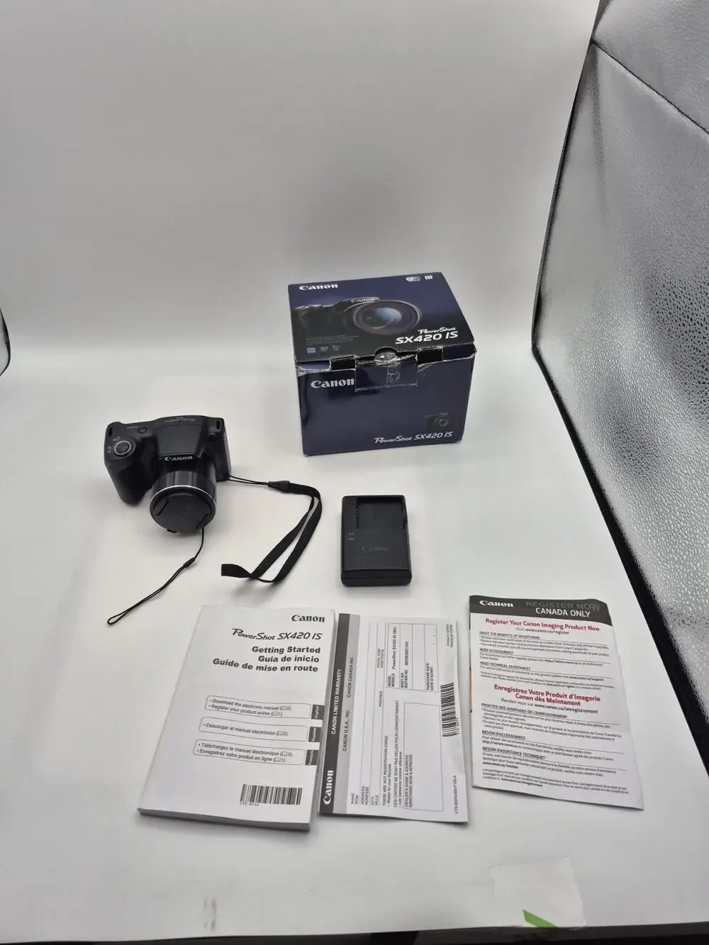 Canon PowerShot SX420 IS 20.0 MP Black Digital Camera w/ Battery/Charger Tested